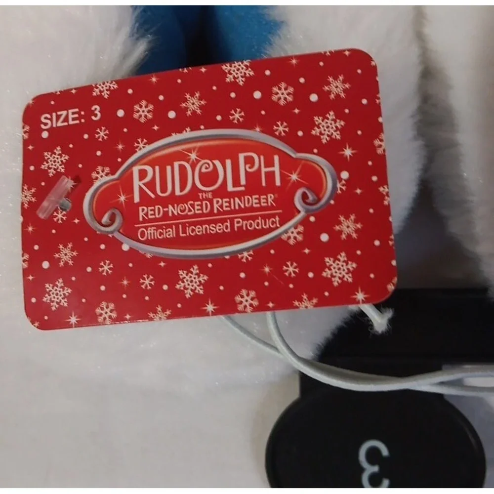 Toddler Christmas Slippers Sz 3‎ Abominable Snowman Rudolph Movie Holiday Gift